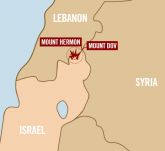 IDF posts are located at <br>Mt. Hermon and Mt, Dov, <br>adjacent to Lebanon and Syria
