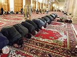 Muslims bowed in prayer at a mosque