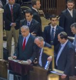 Netanyahu reads the Esther scroll for Purim Thursday night